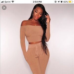Hot Miami Styles 2 piece Ribbed knit set